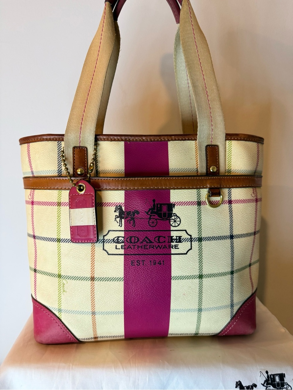 Coach (2008) Coach Heritage Stripe Tattersall Tote